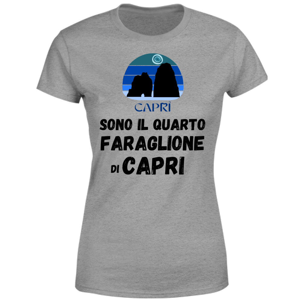T-Shirt Donna SONO IL QUARTO FARAGLIONE DI CAPRI SCRITTA NERA