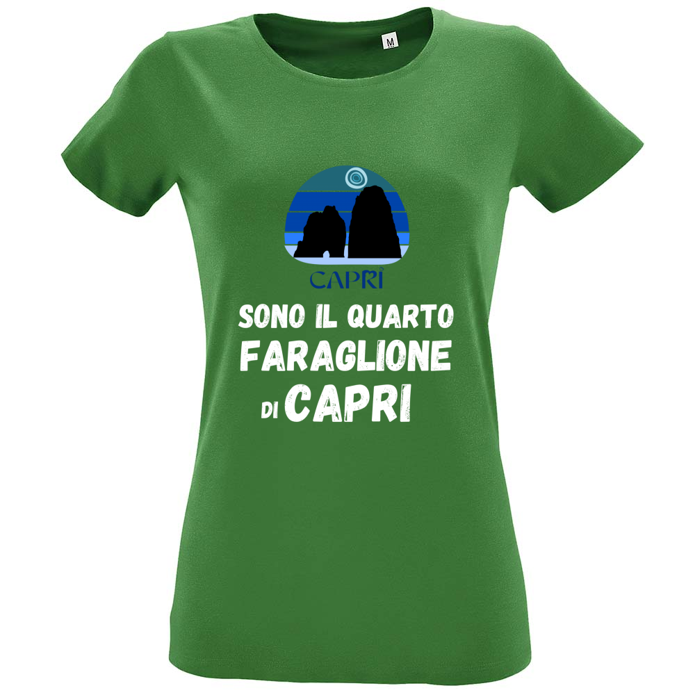 T-Shirt Women Fit SONO IL QUARTO FARAGLIONE DI CAPRI SCRITTA BIANCA