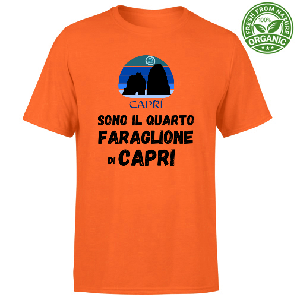 T-Shirt Unisex Organic SONO IL QUARTO FARAGLIONE DI CAPRI SCRITTA NERA