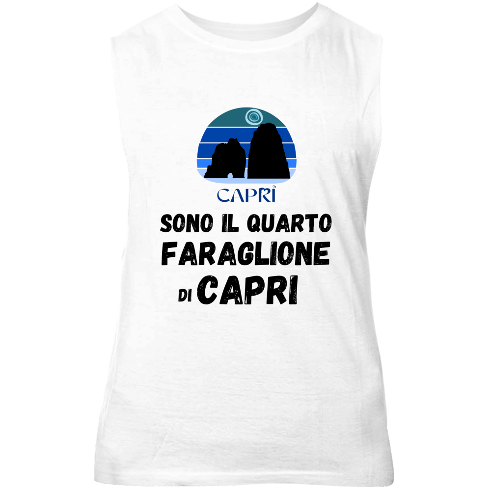Canotta Unisex SONO IL QUARTO FARAGLIONE DI CAPRI SCRITTA NERA