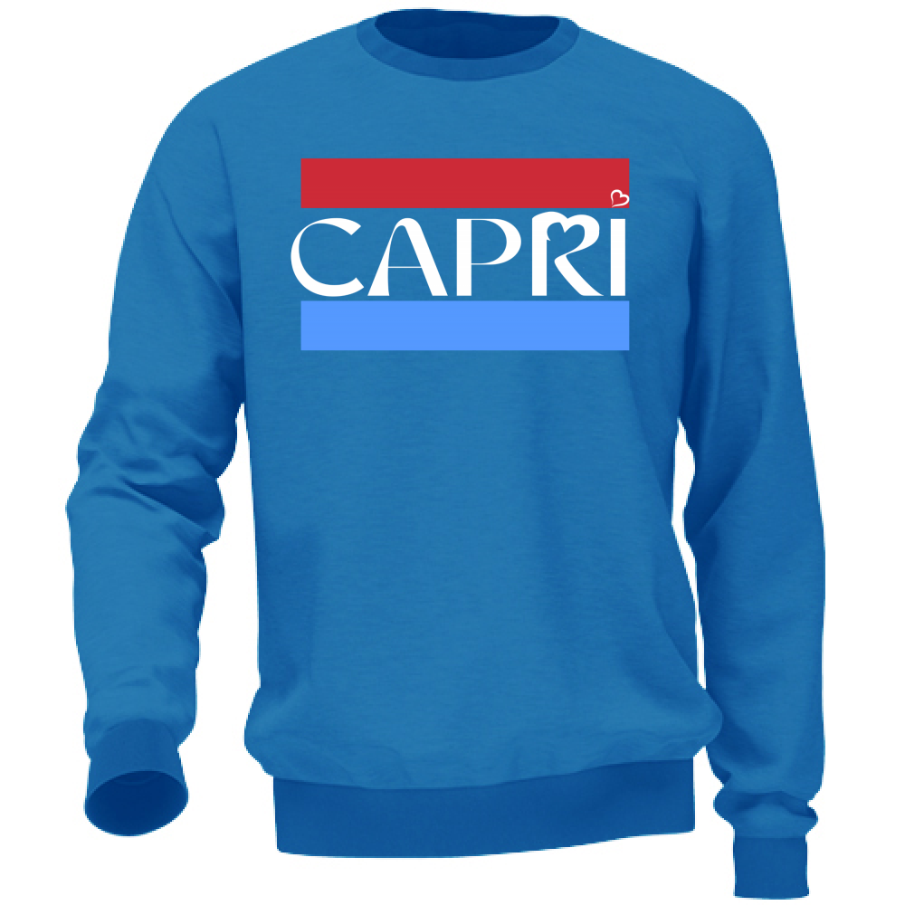 Felpa Unisex CAPRI FASCIA ROSSO BLUE BIANCO