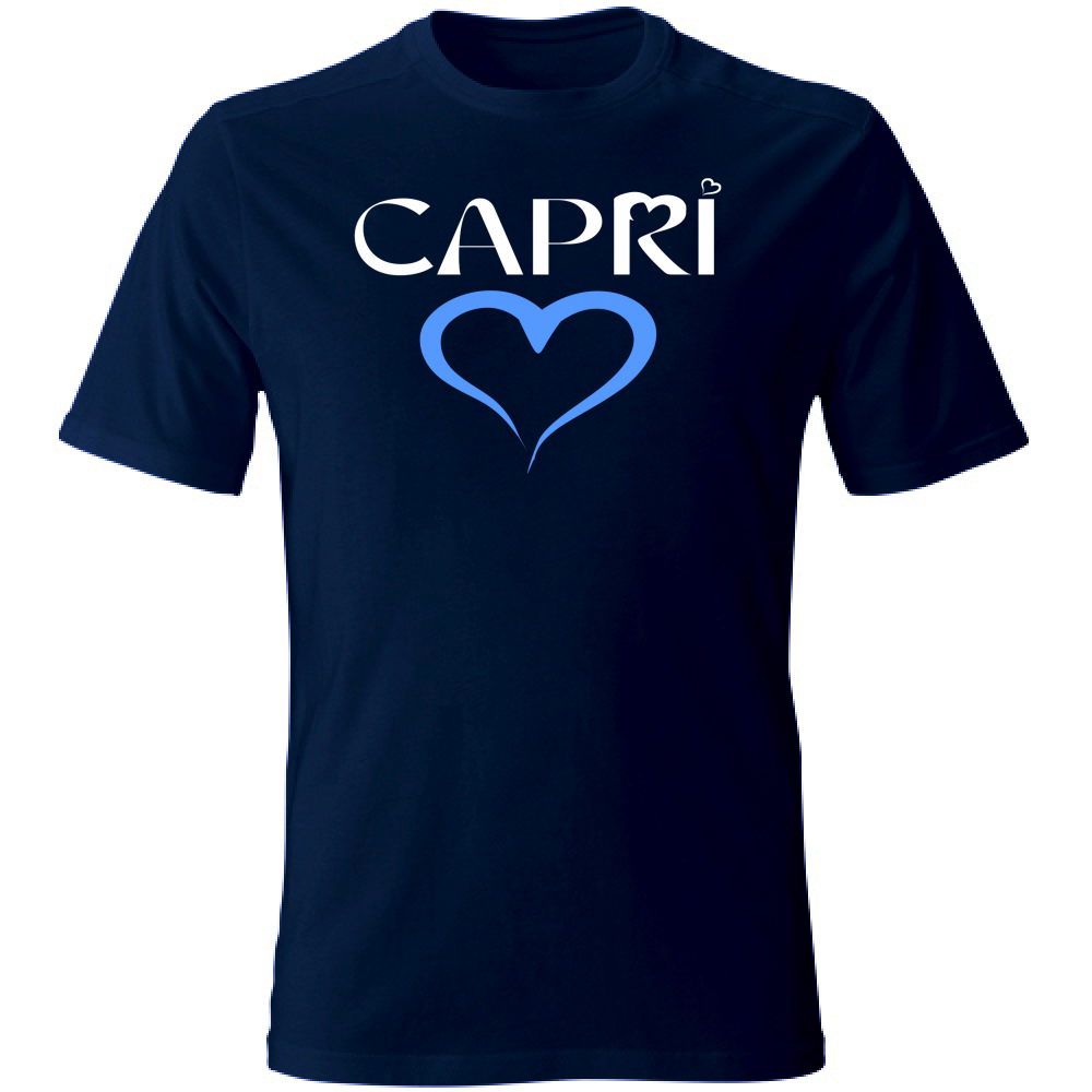 T-Shirt Unisex Large CAPRI CUORE AZZURRO