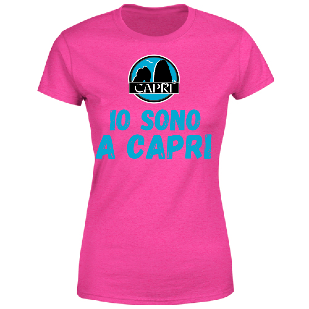 Women's T-Shirt I AM IN CAPRI BLUE WRITING