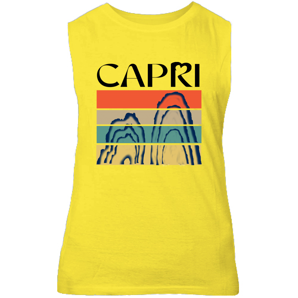 Canotta Unisex CAPRI PORZIONI FARAGLIONI SCRITTA NERA