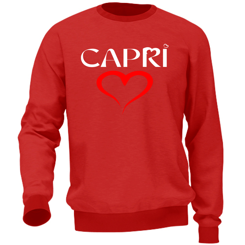 Felpa Unisex CUORE CAPRI ROSSO
