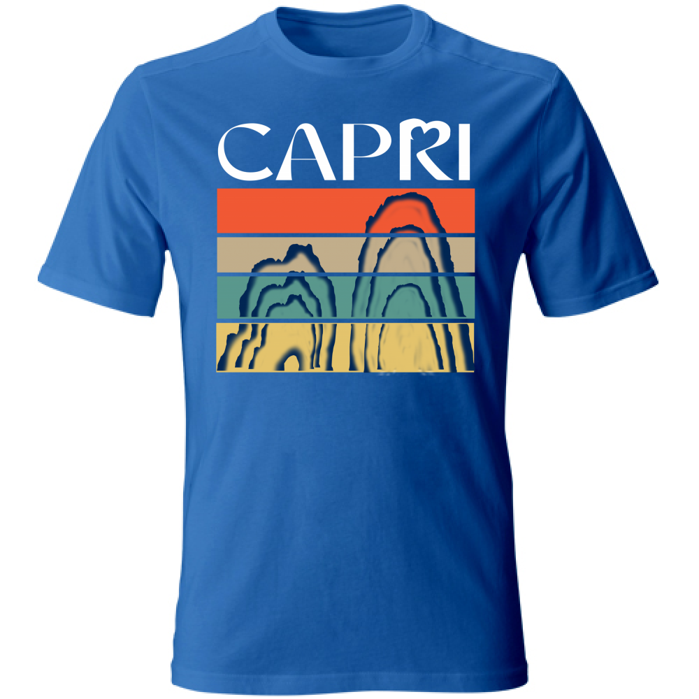 T-Shirt Unisex CAPRI PORZIONI FARAGLIONI SCRITTA BIANCA