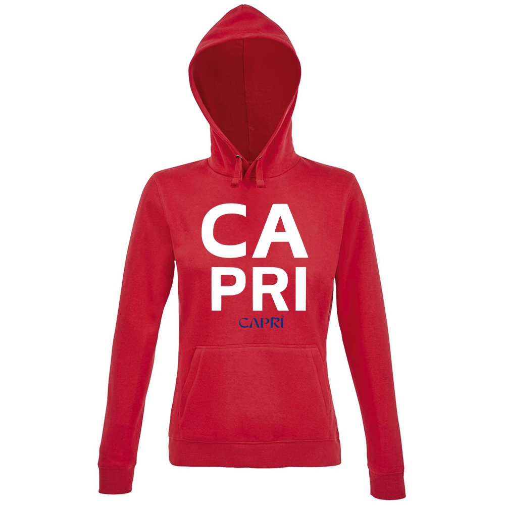 Hoodie Premium Women CAPRI DESIGN SCRITTA BIANCA