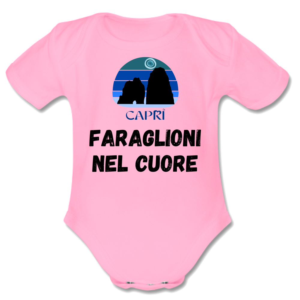 Body Bambino FARAGLIONI DI CAPRI NEL CUORE SCRITTA NERA