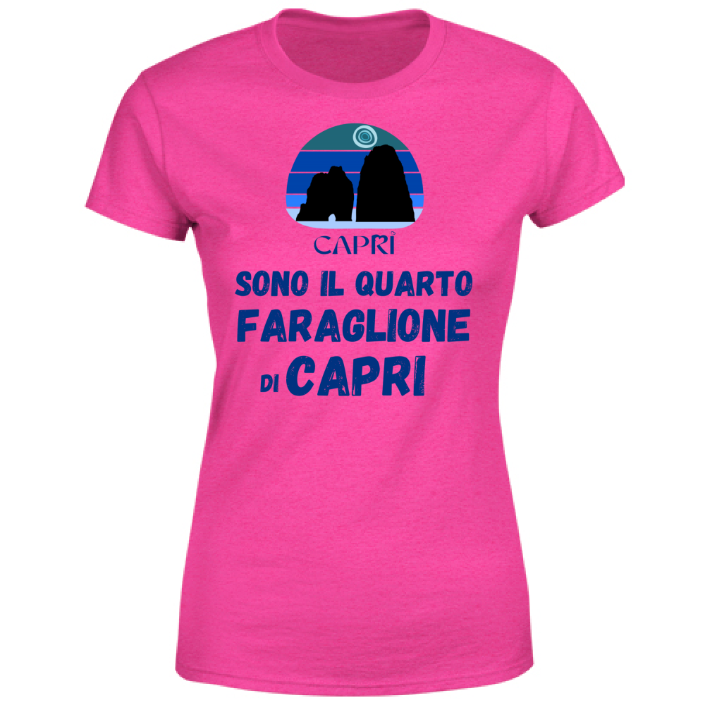 T-Shirt Donna SONO IL QUARTO FARAGLIONE DI CAPRI SCRITTA BLUE