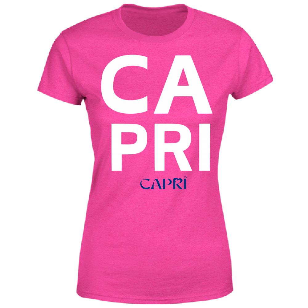 T-Shirt Donna CAPRI DESIGN SCRITTA BIANCA