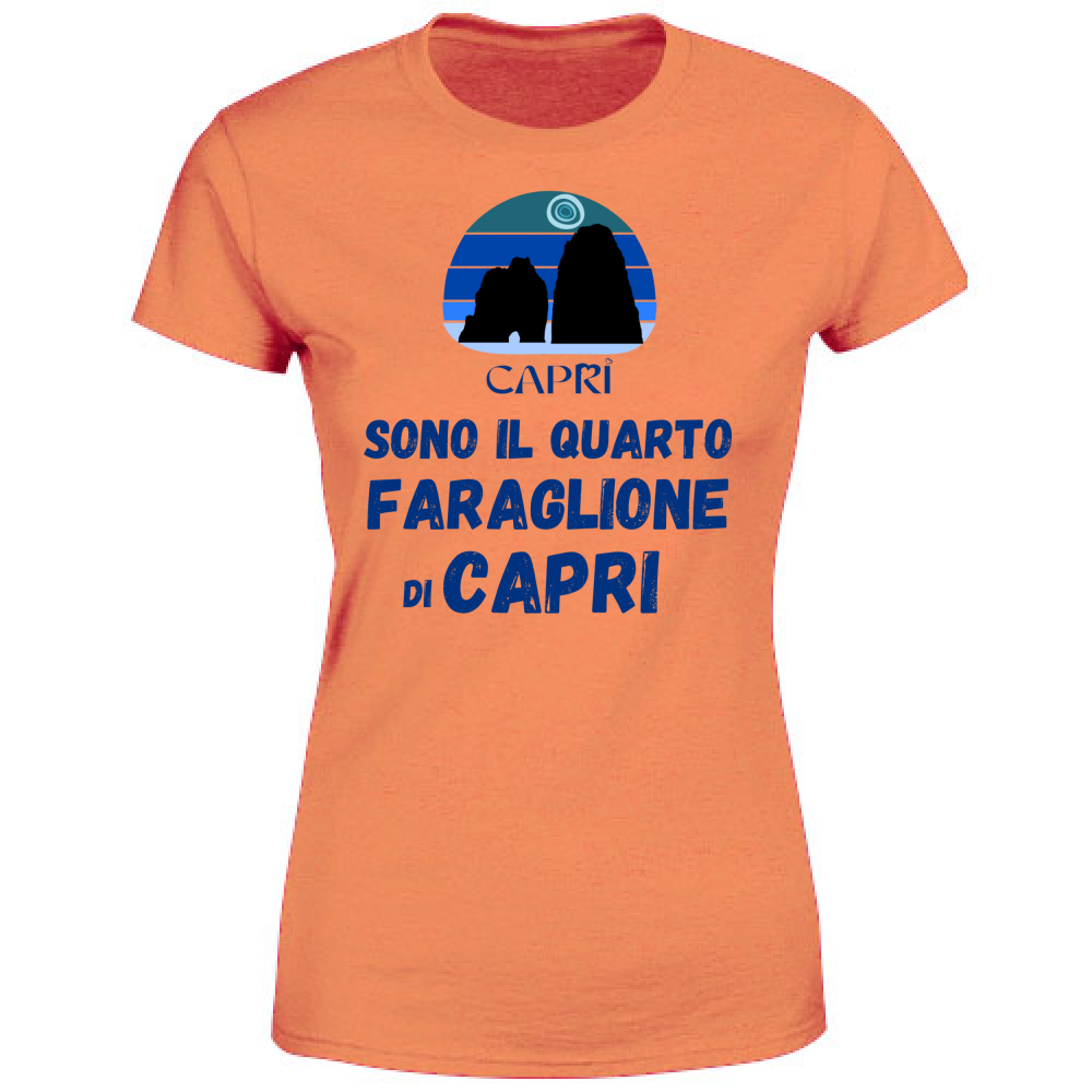 T-Shirt Donna SONO IL QUARTO FARAGLIONE DI CAPRI SCRITTA BLUE