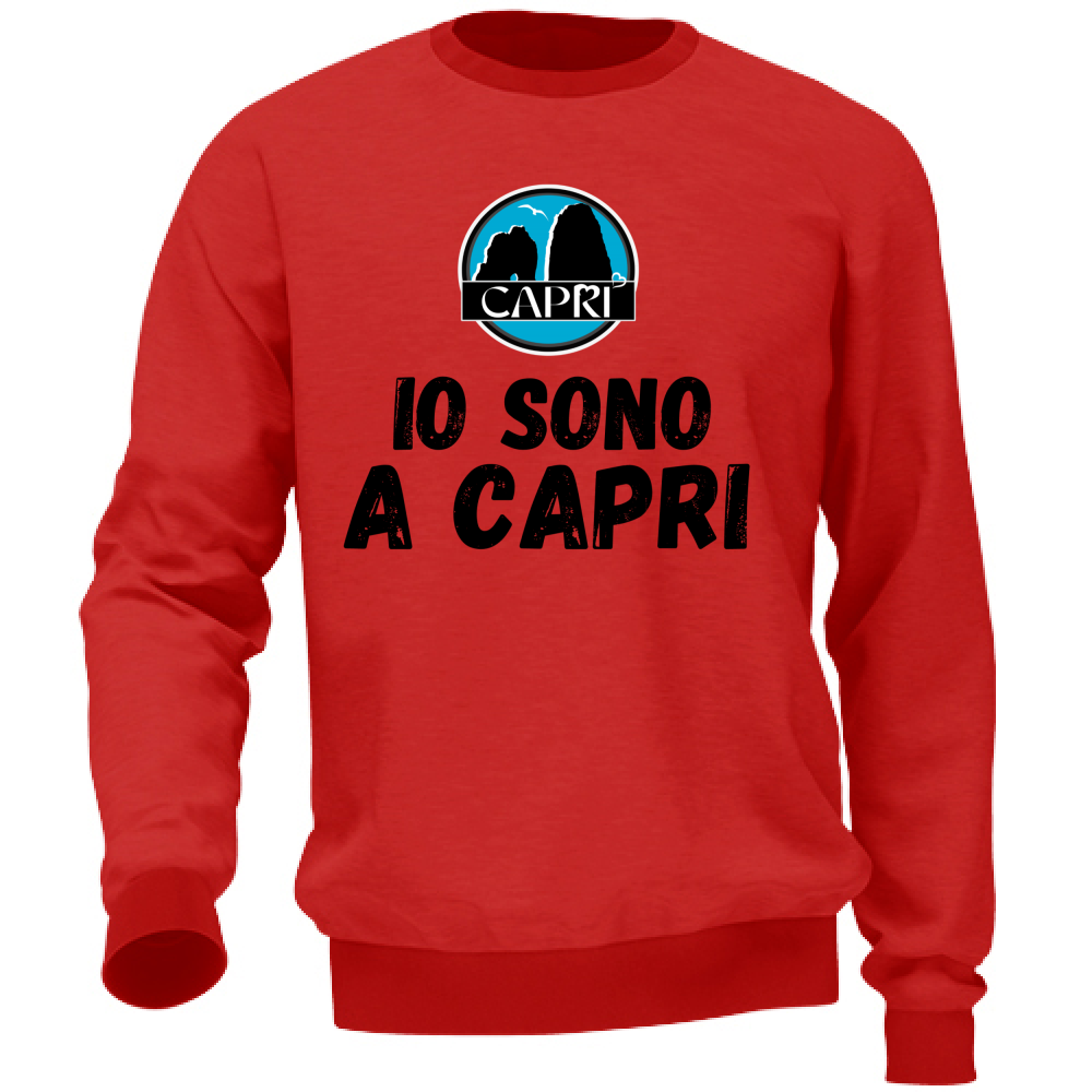 Felpa Unisex IO SONO A CAPRI SCRITTA NERA