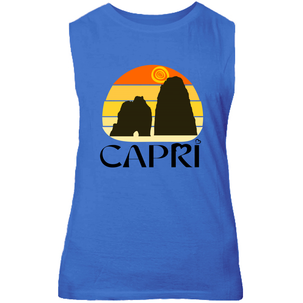 Canotta Unisex CAPRI TRAMONTO VINTAGE SCRITTA NERA