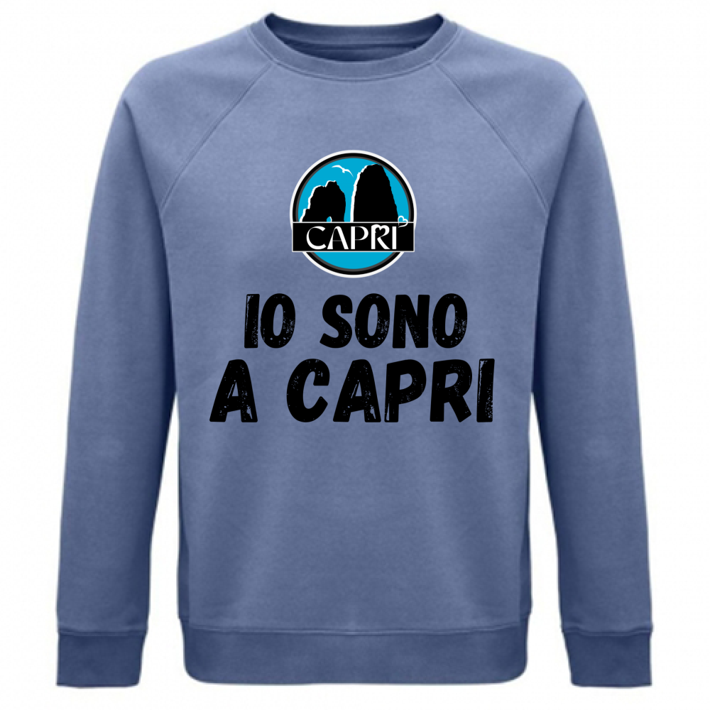 Felpa Unisex Organica IO SONO A CAPRI SCRITTA NERA