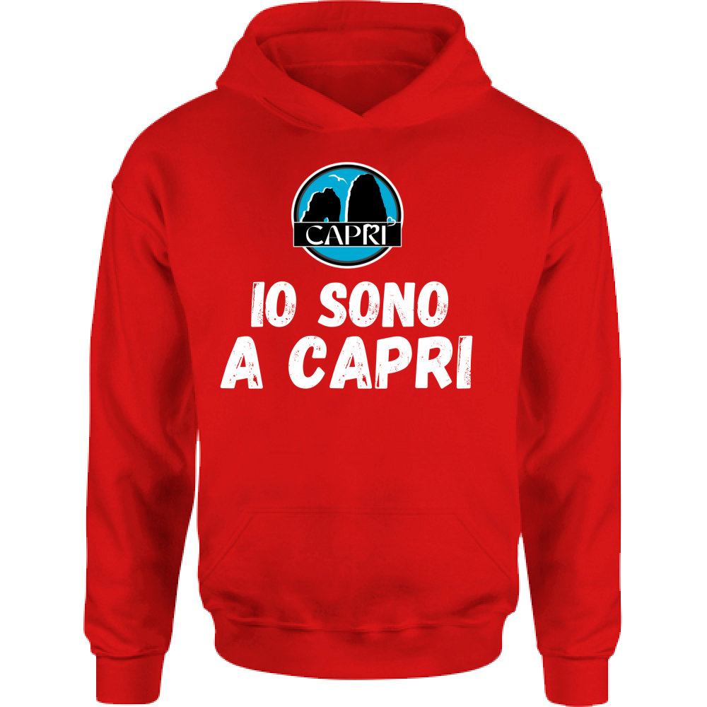 Kids Hoodie I AM IN CAPRI WHITE WRITING