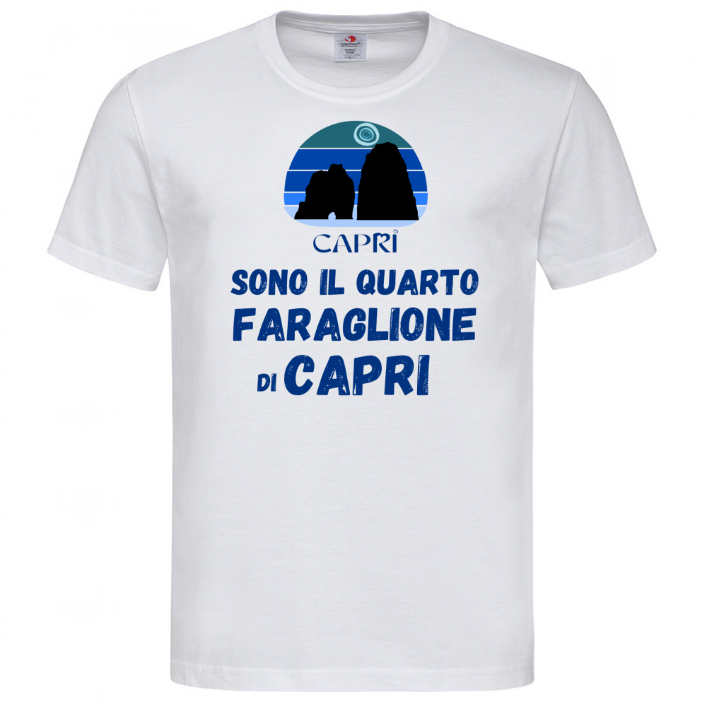 T-Shirt Men Premium SONO IL QUARTO FARAGLIONE DI CAPRI SCRITTA BLUE