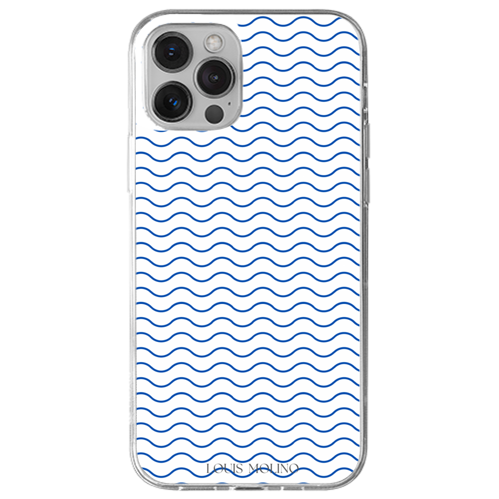 Cover Gomma iPhone 13 SMALL BLUE WAVES CAPRI