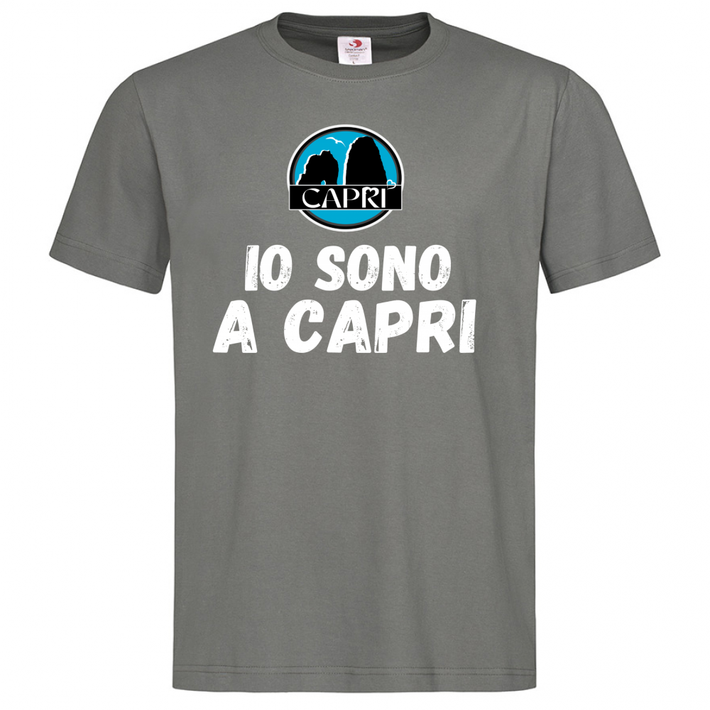 T-Shirt Men Premium IO SONO A CAPRI SCRITTA BIANCA
