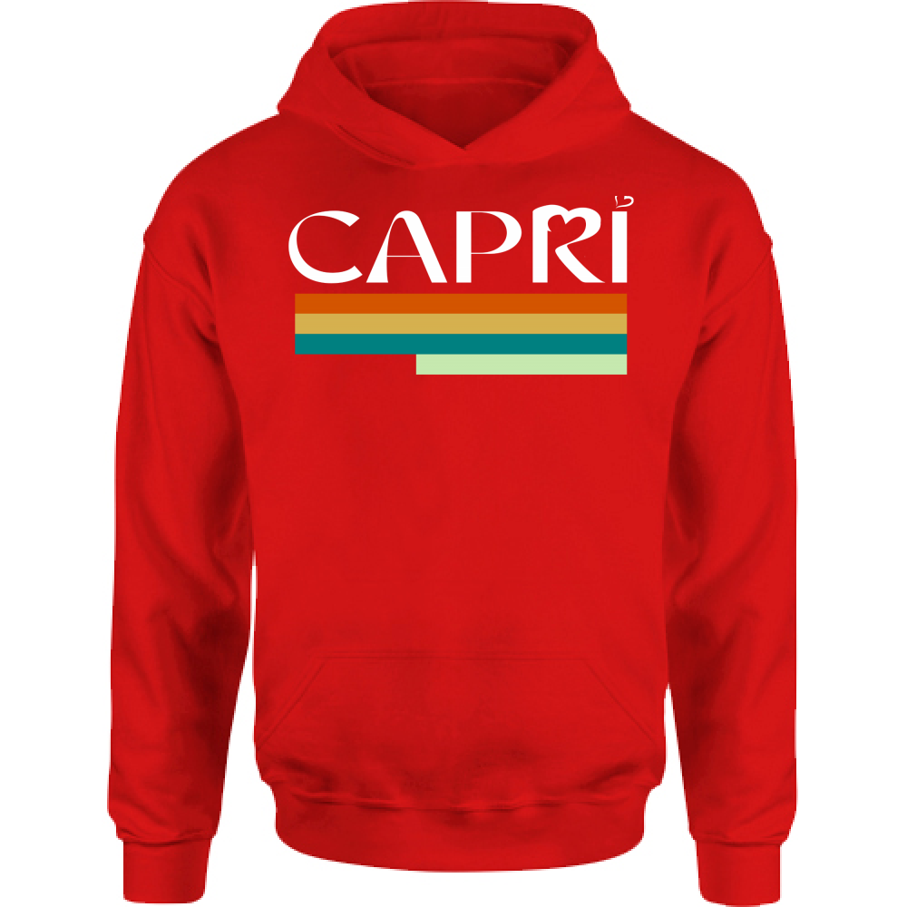 Felpa Bambino con Cappuccio CAPRI TECNICOLOR SCRITTA BIANCA