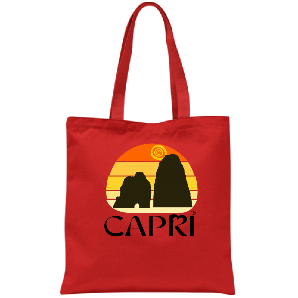 Borsa CAPRI TRAMONTO VINTAGE SCRITTA NERA