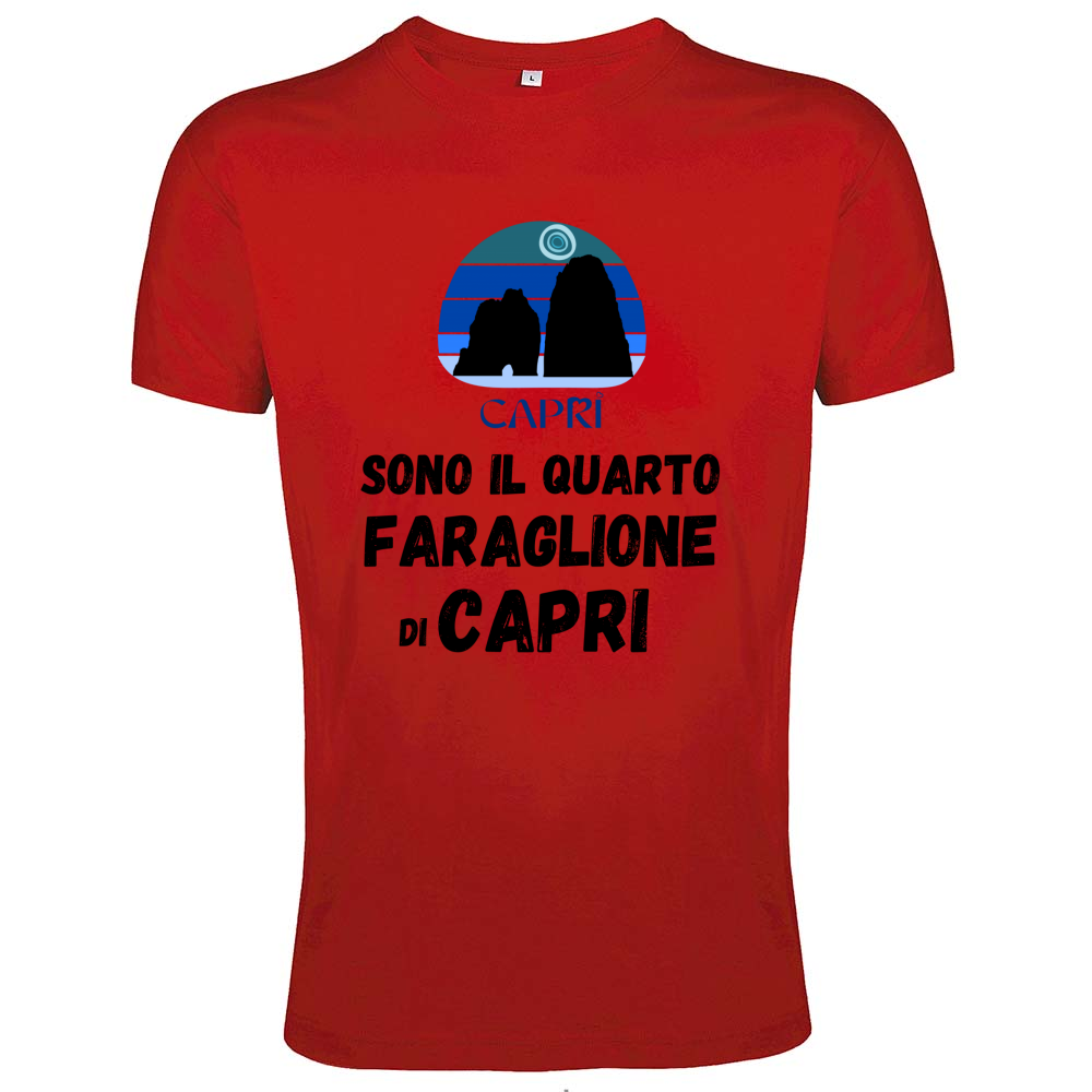 T-Shirt Men Fit SONO IL QUARTO FARAGLIONE DI CAPRI SCRITTA NERA