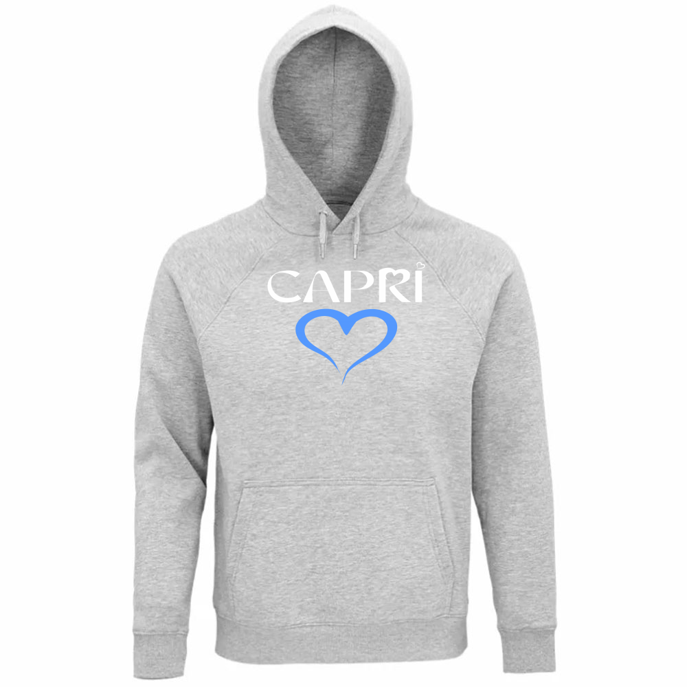 Unisex Organic Hoodie CAPRI HEART BLUE