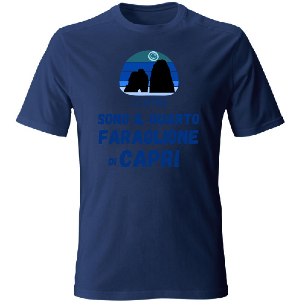 T-Shirt Bambino SONO IL QUARTO FARAGLIONE DI CAPRI SCRITTA BLUE