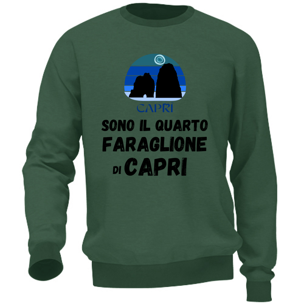 Felpa Unisex SONO IL QUARTO FARAGLIONE DI CAPRI SCRITTA NERA