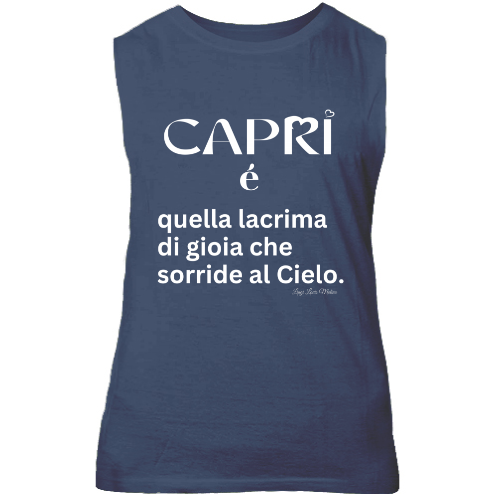 Canotta Unisex Capri é quella lacrima di gioia scritta bianca