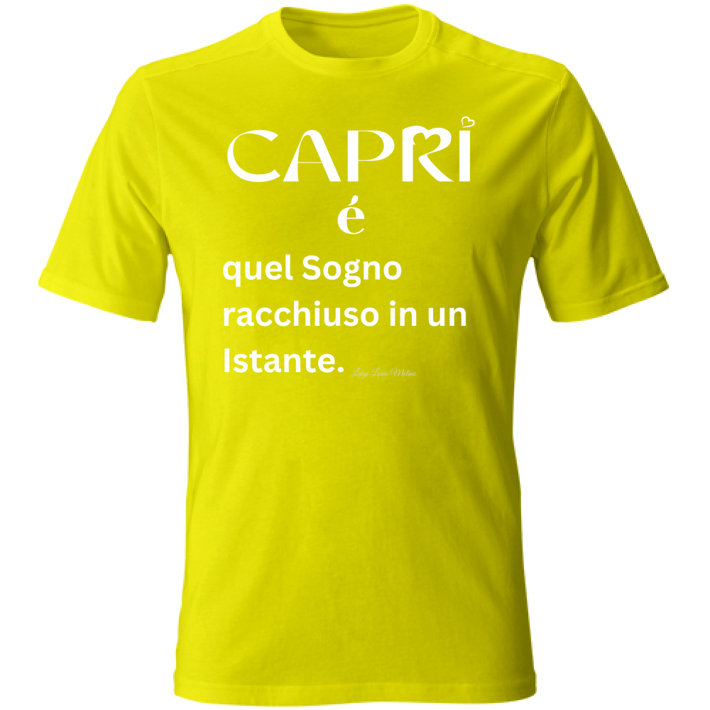 T-Shirt Bambino Capri Sogno racchiuso in un istante scritta bianca