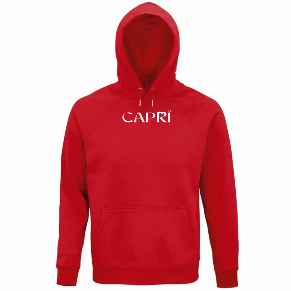 Unisex Organic Hoodie CAPRI MINIMAL WHITE WRITING