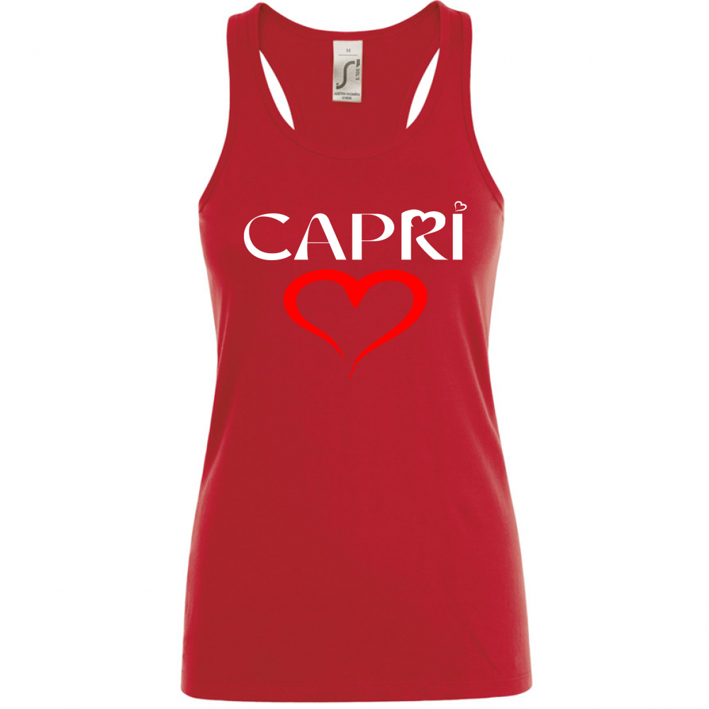 Canotta Donna CUORE CAPRI ROSSO