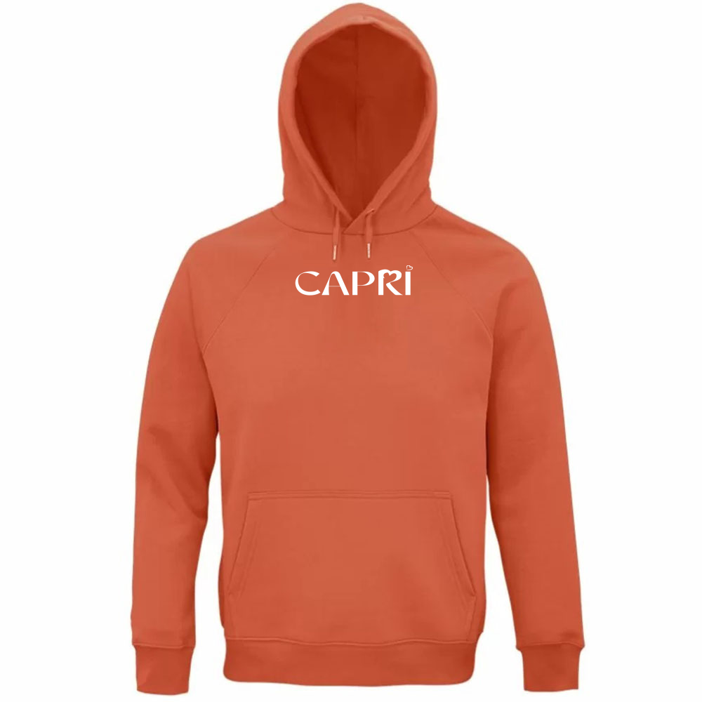 Unisex Organic Hoodie CAPRI MINIMAL WHITE WRITING