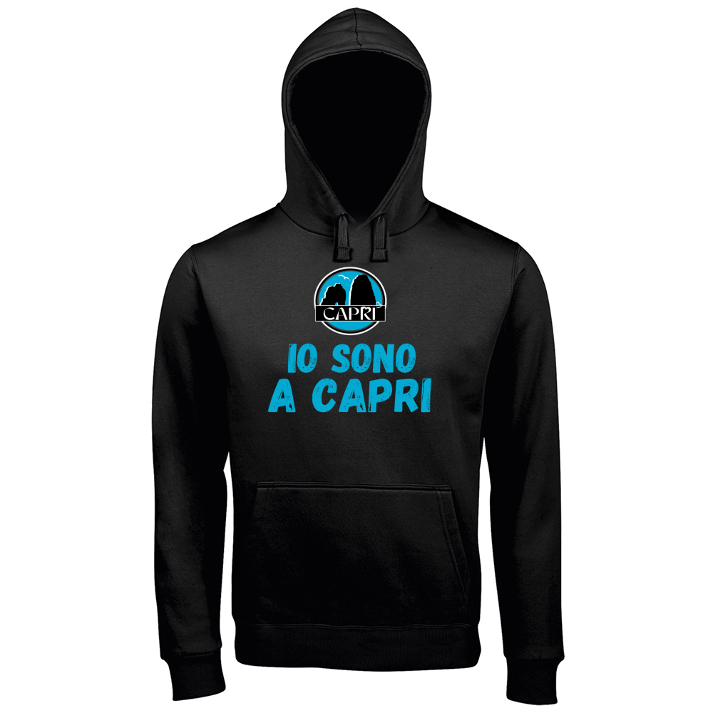 Hoodie Premium Men IO SONO A CAPRI SCRITTA AZZURRA