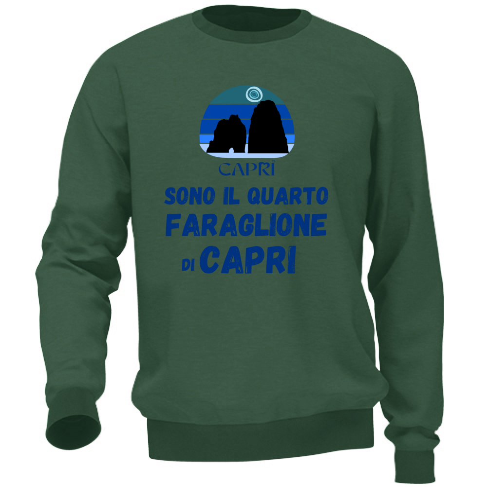 Felpa Unisex SONO IL QUARTO FARAGLIONE DI CAPRI SCRITTA BLUE