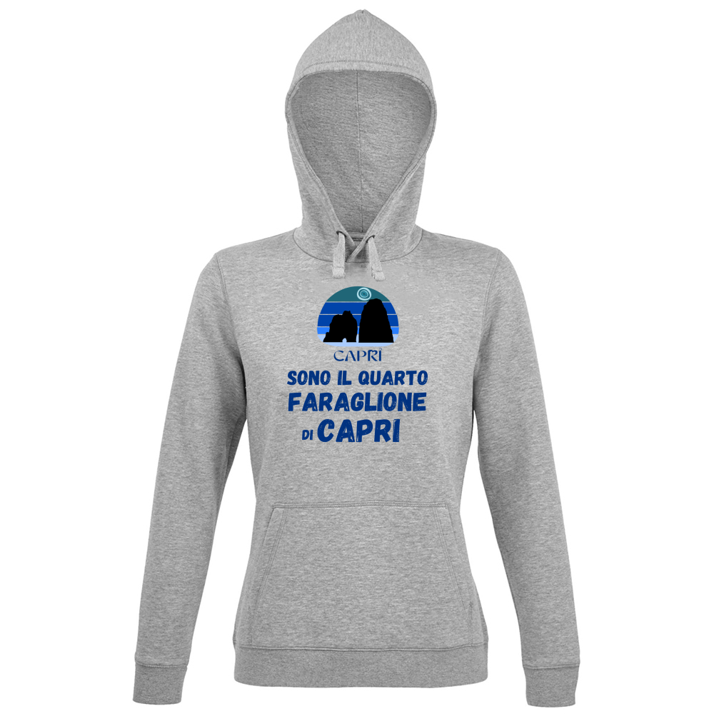 Hoodie Premium Women SONO IL QUARTO FARAGLIONE DI CAPRI SCRITTA BLUE