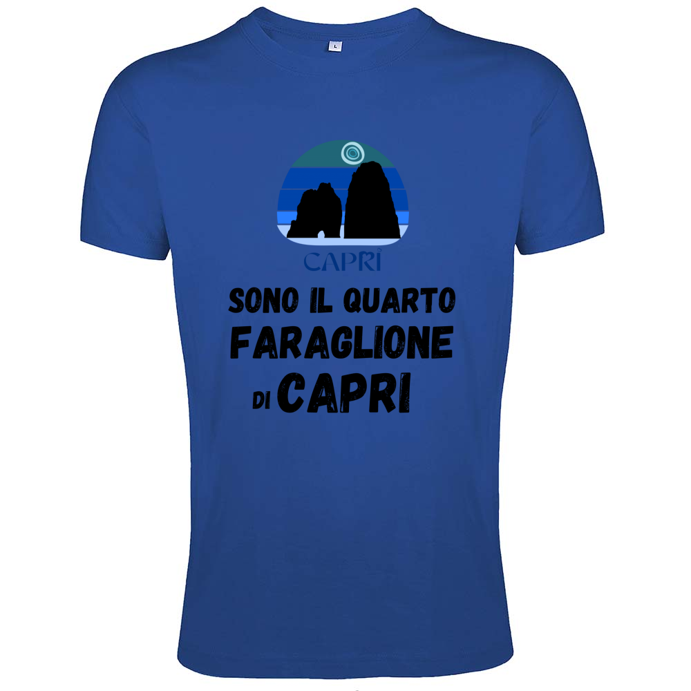 T-Shirt Men Fit SONO IL QUARTO FARAGLIONE DI CAPRI SCRITTA NERA
