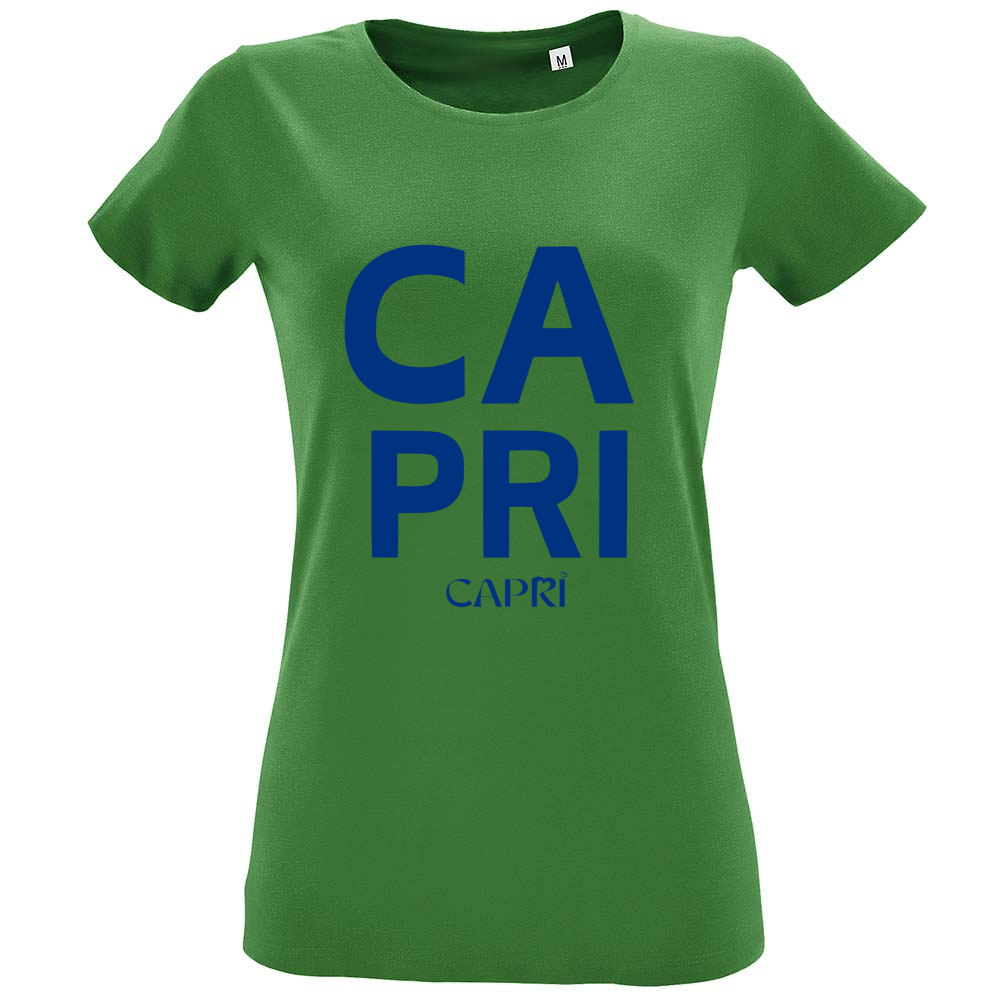 T-Shirt Women Fit CAPRI DESIGN SCRITTA BLUE