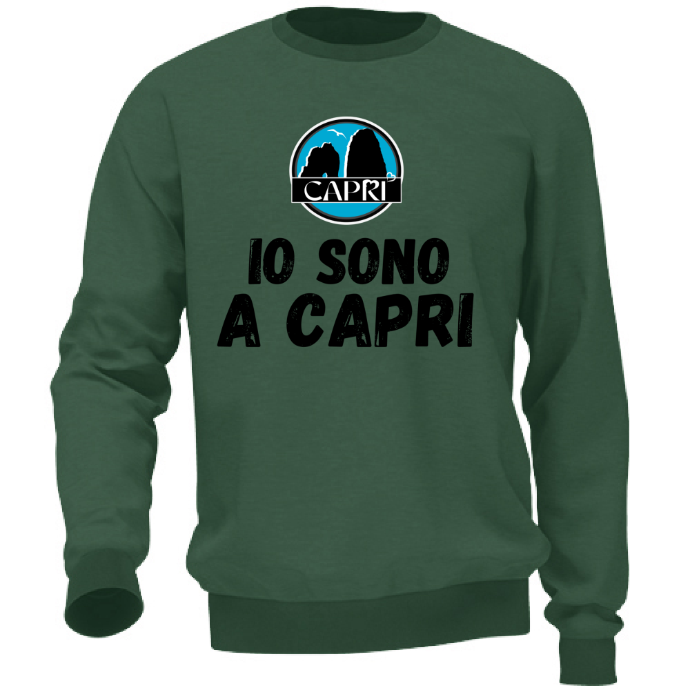 Felpa Unisex IO SONO A CAPRI SCRITTA NERA