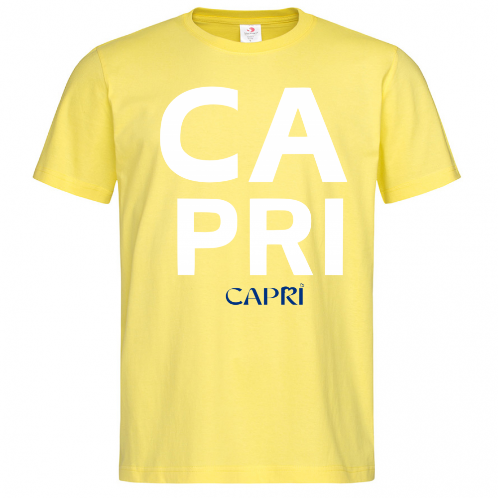 T-Shirt Men Premium CAPRI DESIGN SCRITTA BIANCA