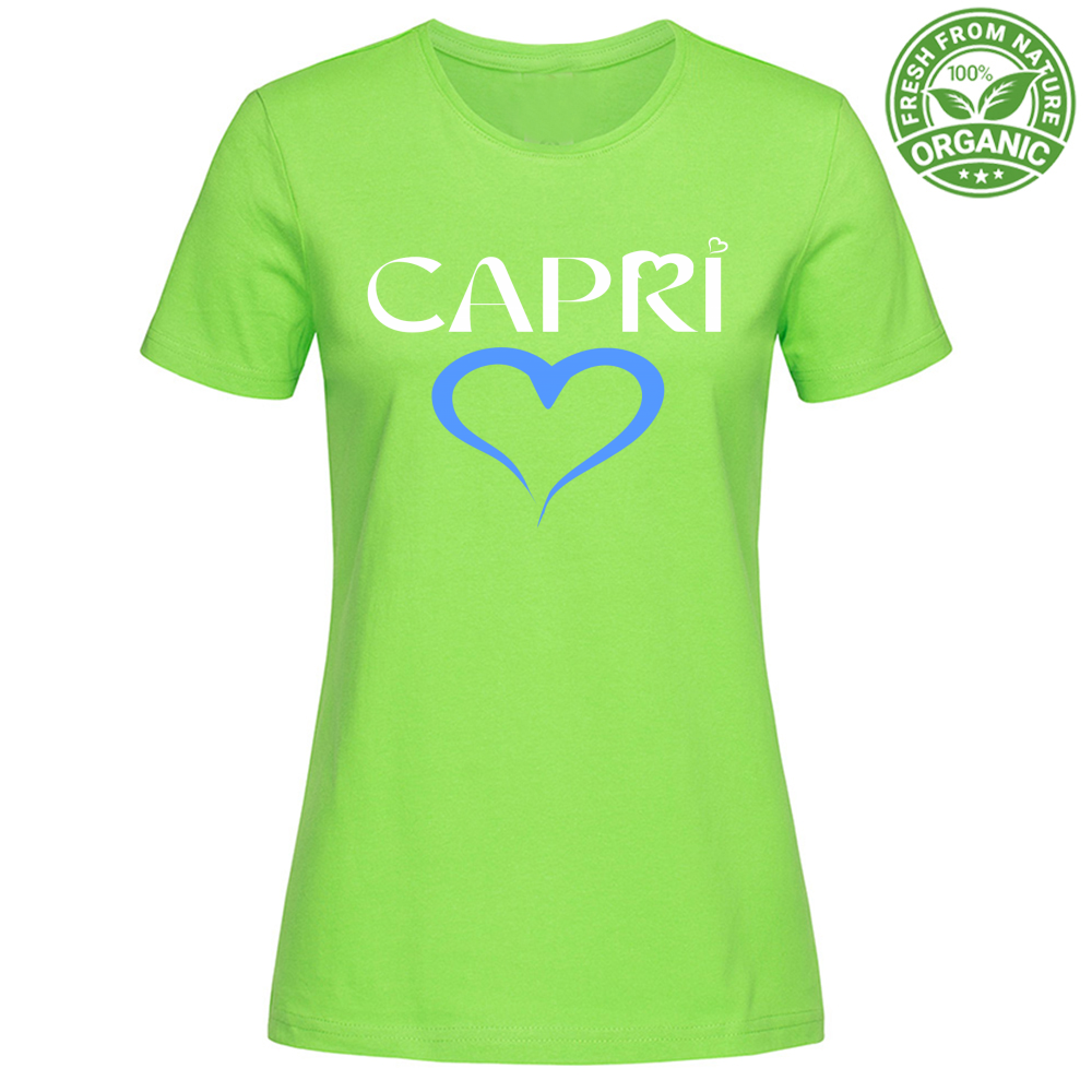 T-Shirt Woman Organic CAPRI CUORE AZZURRO