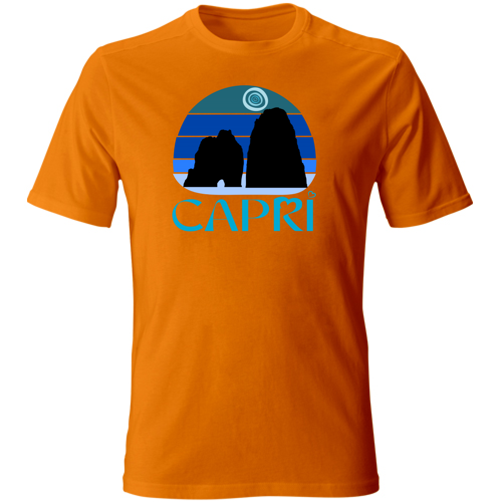 T-Shirt Unisex CAPRI VINTAGE TRAMONTO AZZURRATO