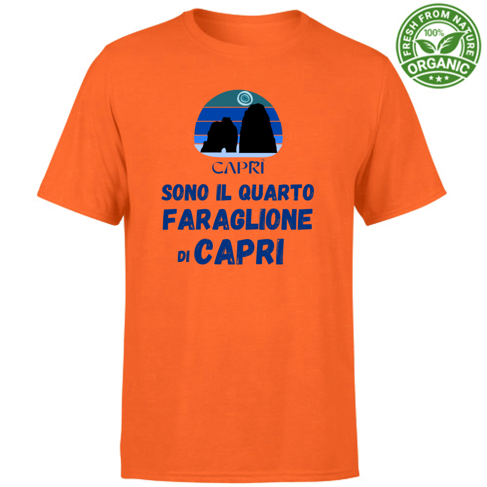 T-Shirt Unisex Organic SONO IL QUARTO FARAGLIONE DI CAPRI SCRITTA BLUE