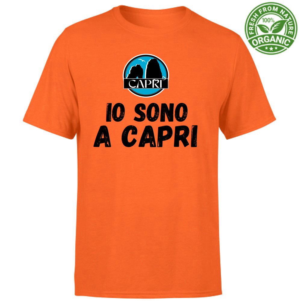 T-Shirt Bambino Organic IO SONO A CAPRI SCRITTA NERA