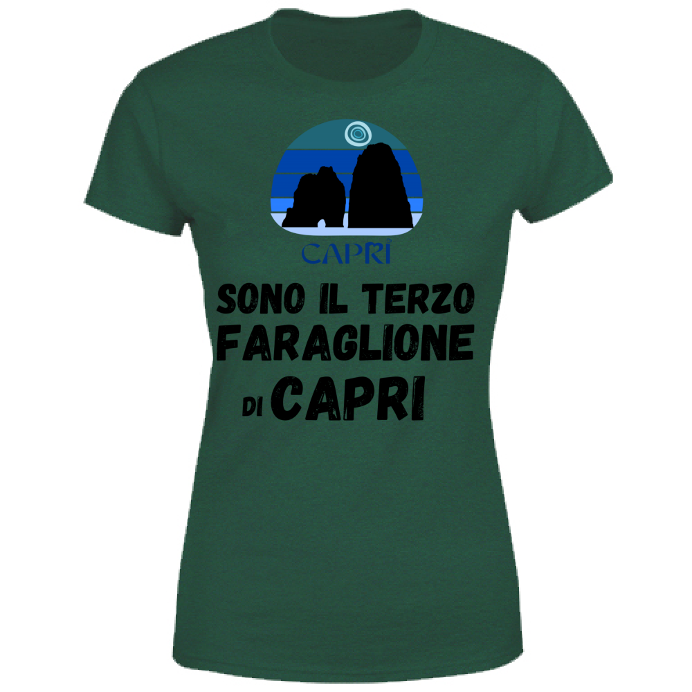 Women's T-Shirt I AM THE THIRD FARAGLIONE OF CAPRI BLACK WRITING