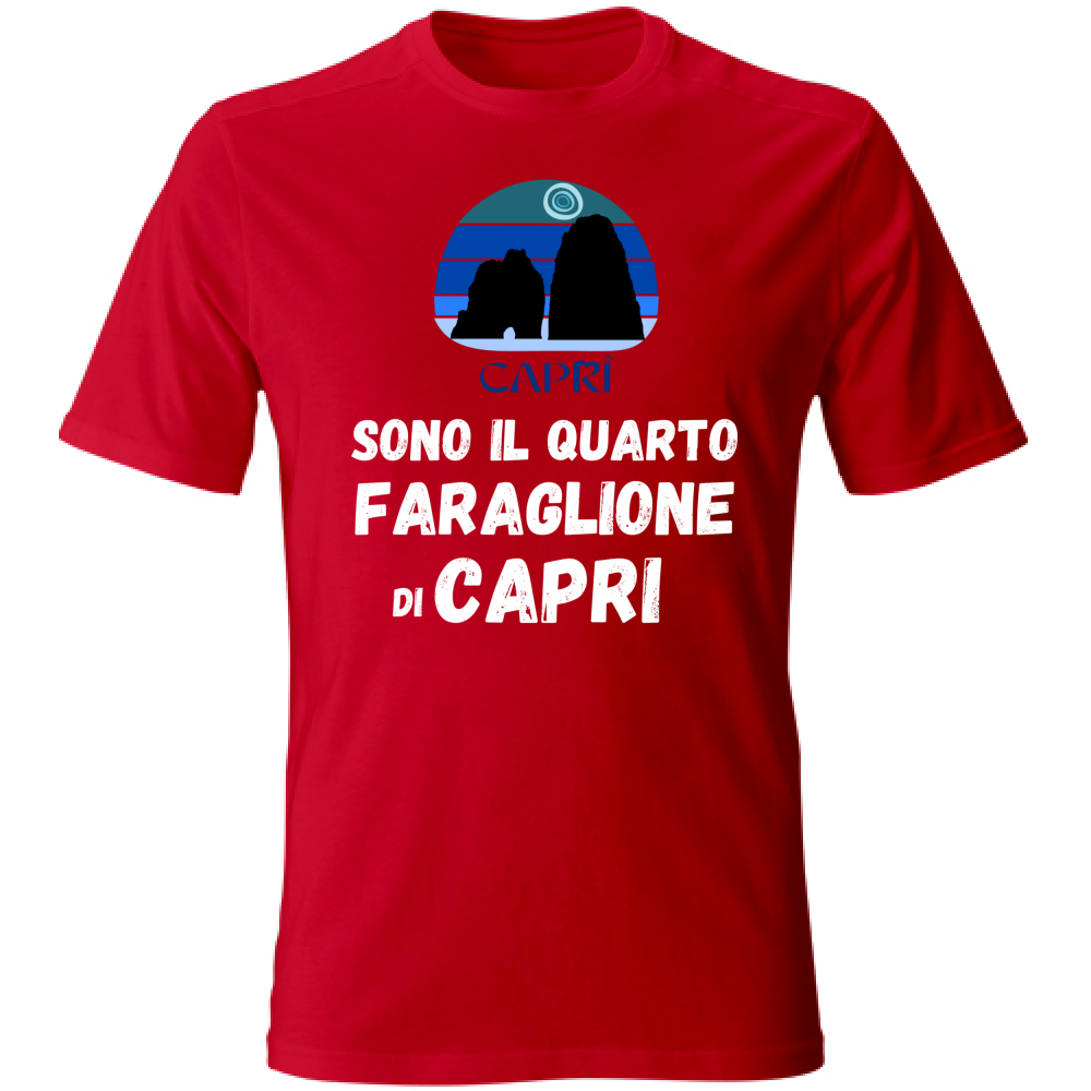 T-Shirt Unisex SONO IL QUARTO FARAGLIONE DI CAPRI SCRITTA BIANCA