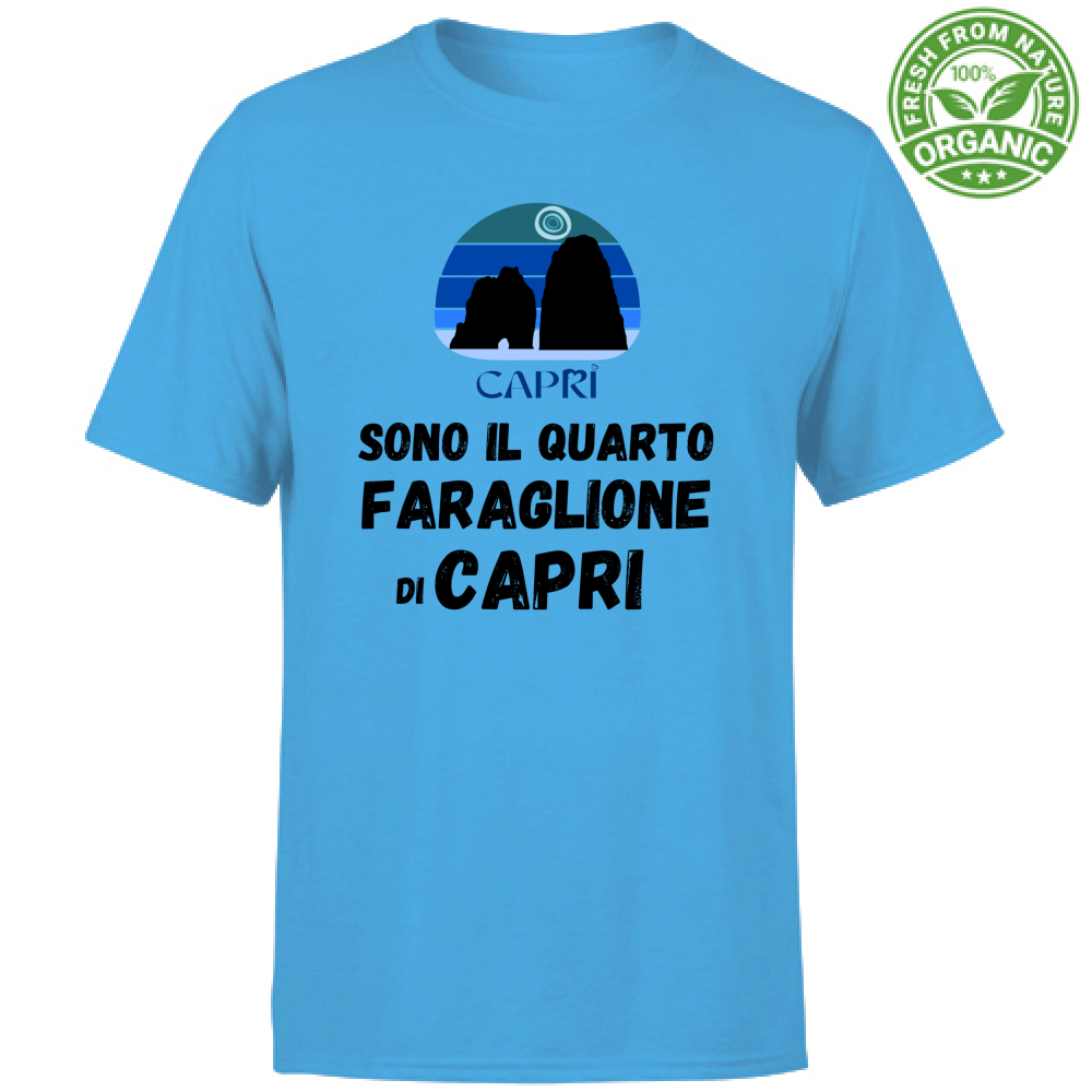 T-Shirt Unisex Organic SONO IL QUARTO FARAGLIONE DI CAPRI SCRITTA NERA
