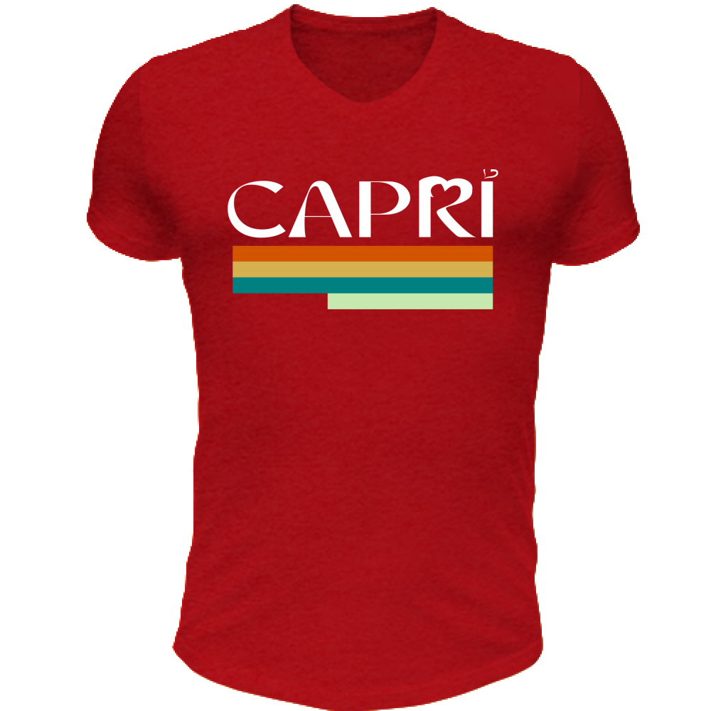T-Shirt Unisex Scollo V CAPRI TECNICOLOR SCRITTA BIANCA