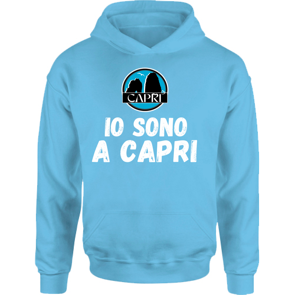 Felpa Bambino con Cappuccio IO SONO A CAPRI SCRITTA BIANCA