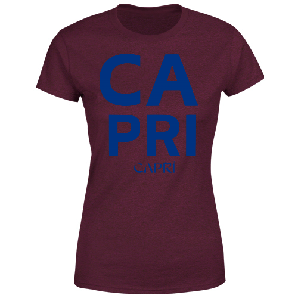 T-Shirt Donna CAPRI DESIGN SCRITTA BLUE